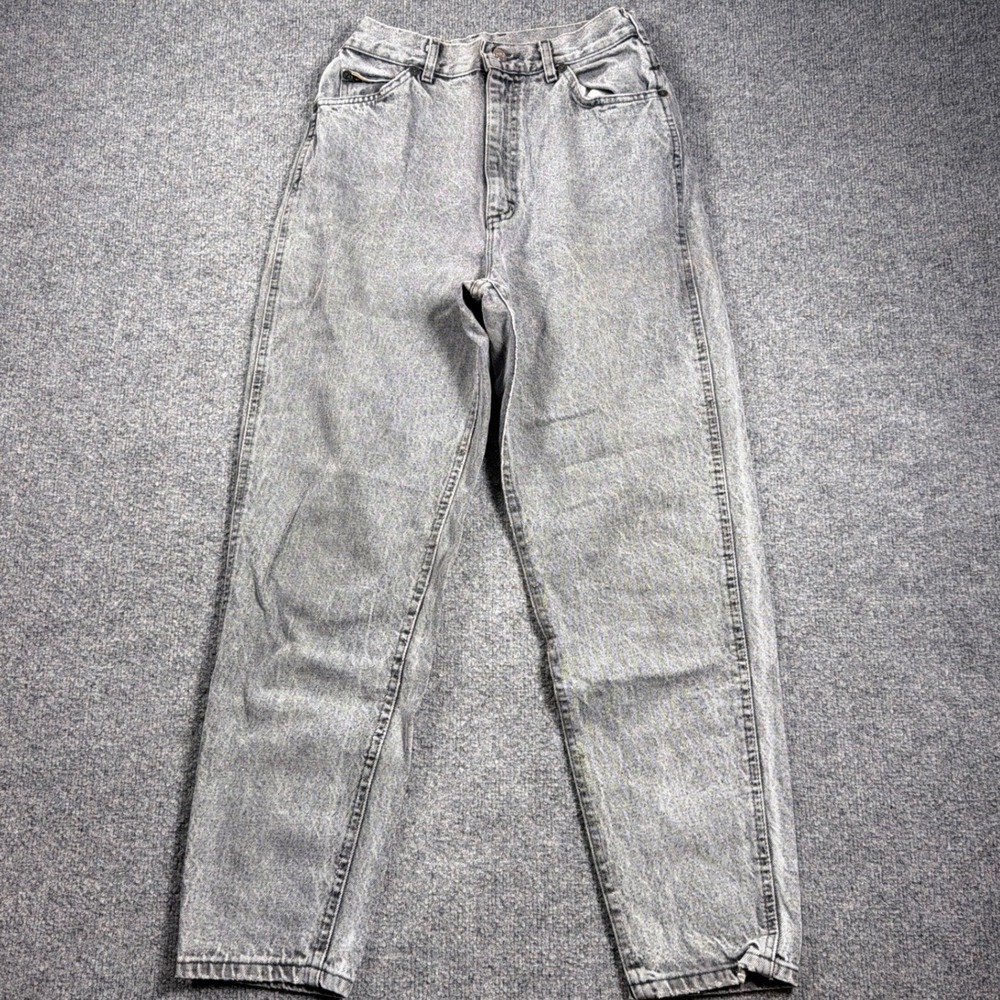 Lee Riders Union Made USA 70s Jeans Womens 11M Grey Acid Wash High Waist Tapered